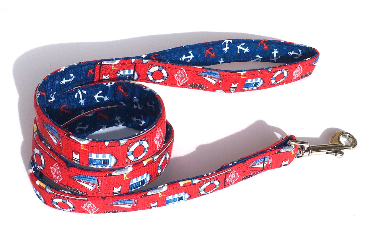 Seaside Theme dog lead by BlossomCo - the Tenby design