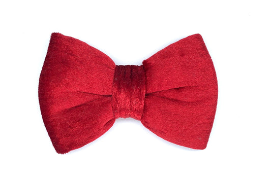 luxury red velvet dog bowtie