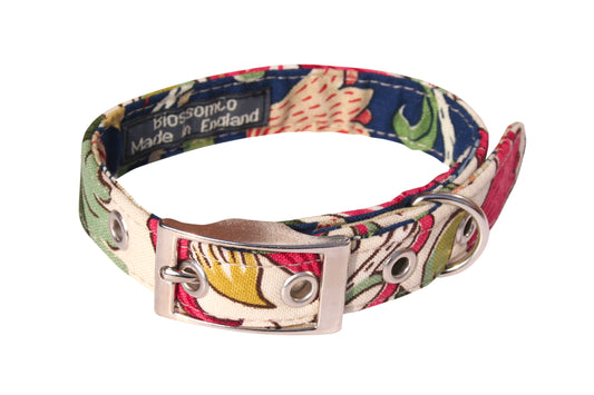 William Morris Lodden print dog collar